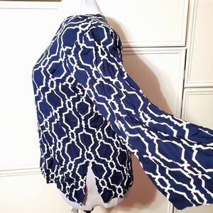 Escapade Navy & White Print Top